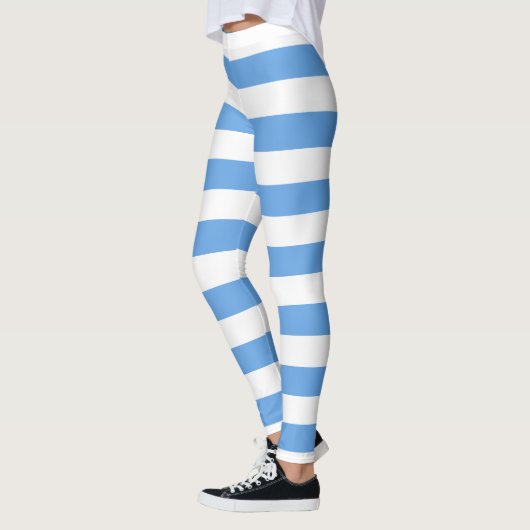 Alice Blue White - Leggings met grote strepen (Links)