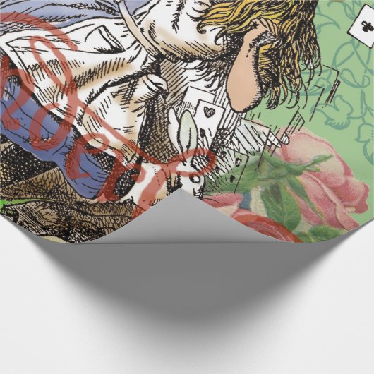 alice cards wonderland hatter konijn cadeaupapier (Hoek)