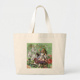 alice cards wonderland hatter konijn grote tote bag