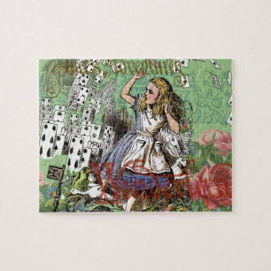 alice cards wonderland hatter konijn legpuzzel