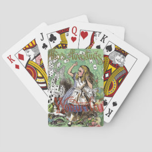 alice cards wonderland hatter konijn pokerkaarten