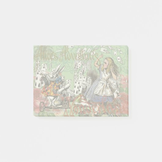 alice cards wonderland hatter konijn post-it® notes (Voorkant)