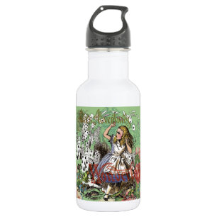 alice cards wonderland hatter konijn waterfles