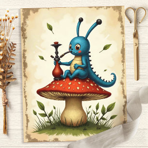 Alice Caterpillar Hookah Scrapbook Papier