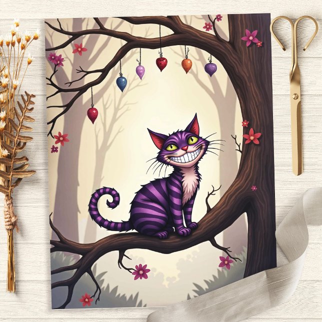 Alice Chat du Cheshire sur Papier de Scrapbook d'A (Créateur téléchargé)