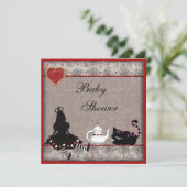 Alice & Cheshire Cat Baby shower Invitations de Te (Debout devant)