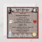 Alice & Cheshire Cat Baby shower Invitations de Te (Dos)