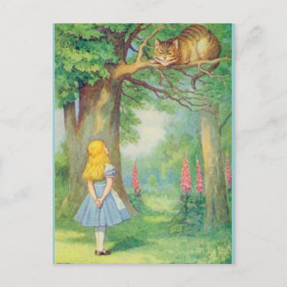 Alice & Cheshire Cat Color Briefkaart