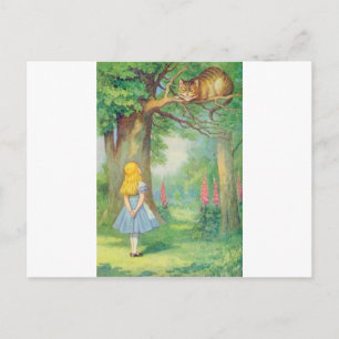 Alice & Cheshire Cat Color Briefkaart