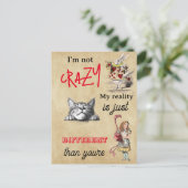 Alice - Cheshire Cat Ik ben niet gek Briefkaart (Staand voorkant)