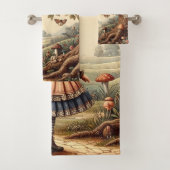 Alice & Cheshire Cat: Whimsical Wonderland Fantasy Bad Handdoek (Insitu)