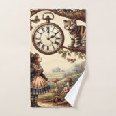 Alice & Cheshire Cat: Whimsical Wonderland Fantasy Bad Handdoek (Handdoek)