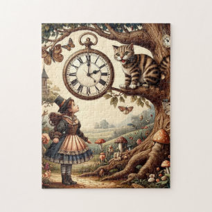 Alice & Cheshire Cat: Whimsische Fantasie in Wonde Legpuzzel