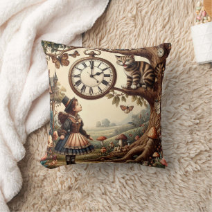 Alice & Cheshire Cat: Whimsische Wonderland Fantas Kussen