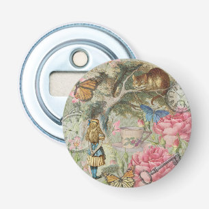 Alice Cheshire Kat Wonderland Boom Tuin Button Flesopener