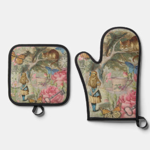 Alice Cheshire Kat Wonderland Boomgaard Ovenwant & Pannenlap Set