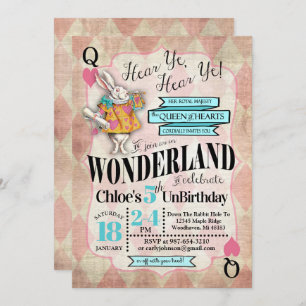 Alice dans des invitations d'anniversaire du pays