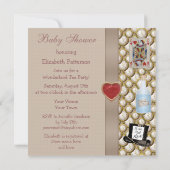 Alice dans des invitations de thé de baby shower (Dos)