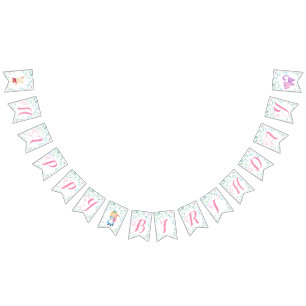 Alice dans la bannière d'anniversaire de thé du