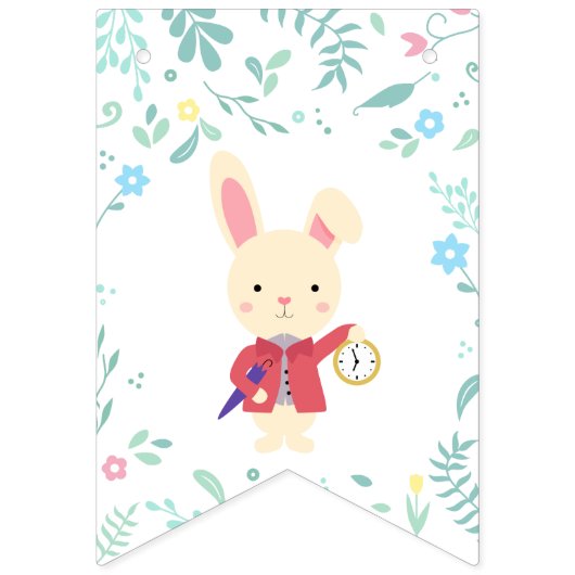 Alice dans la bannière d'anniversaire de thé du (Premier drapeau)