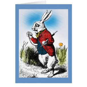 Alice dans la carte blanche de montre de lapin du
