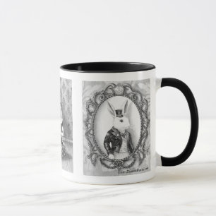 Alice dans le blanc fou Rabbin de tasse de