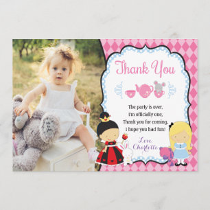 Alice dans le carte de remerciements