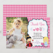 Alice dans le carte de remerciements (Devant / Derrière)