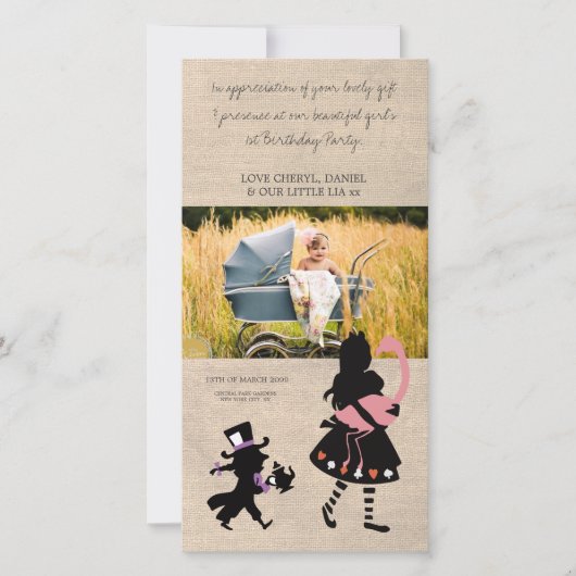 Alice dans le carte photo de bébé de Merci du pays (Devant)