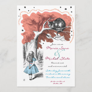 Alice dans le faire-part de mariage du pays des
