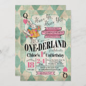 Alice dans les ?ères invitations d'anniversaire du (Devant / Derrière)