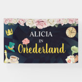 Alice dans l'Onederland Bannière d'anniversaire - (Horizontal)