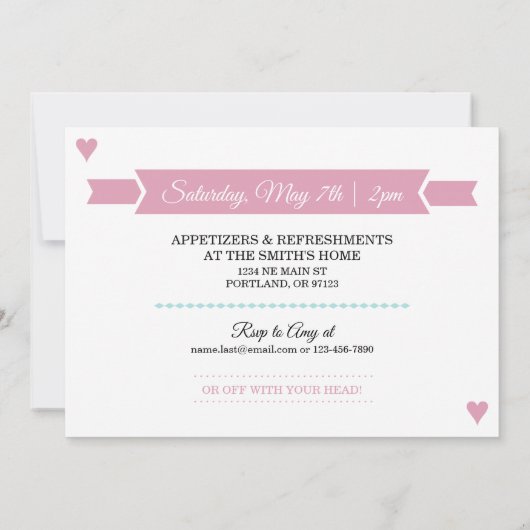 Alice Dans L'Onederland Première Invitation Annive (Dos)