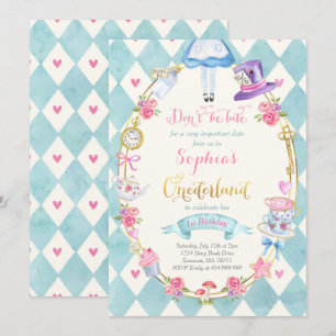 Alice dans ONEderland Anniversaire Invitation Tea 