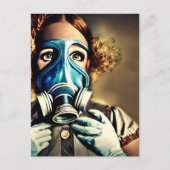 Alice dans une carte postale de masque à gaz (Devant)