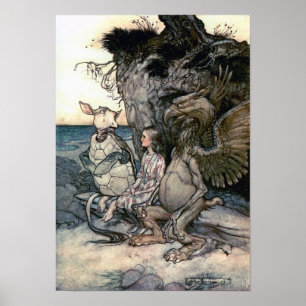 Alice, de Griffin en de Mock Turtle Poster