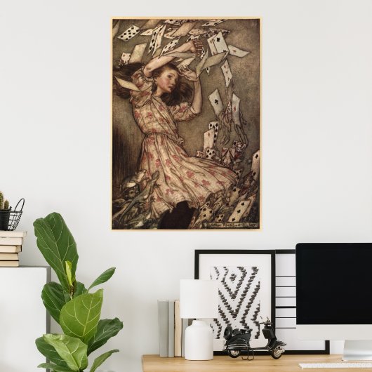 Alice & de Kaarten door Arthur Rackham Poster (Thuiskantoor)