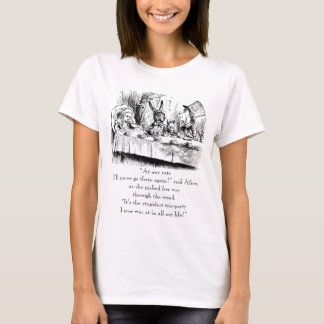 Alice & de Mad Tea Party met "Stupidest" citaat T-shirt