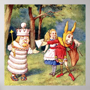 Alice, de Witte Koning en het Konijn in Wonderland Poster