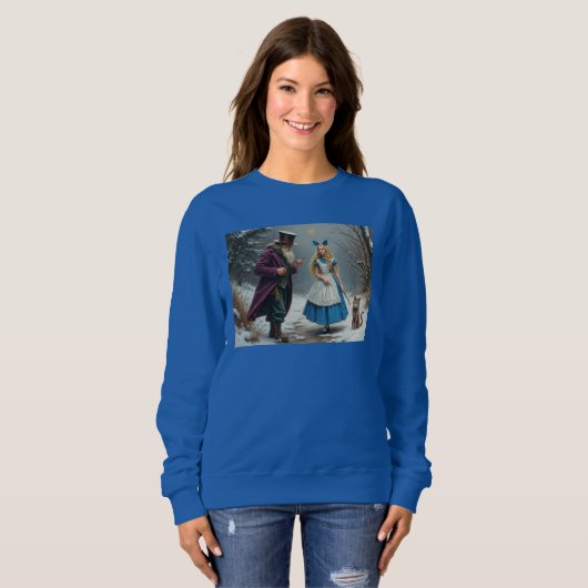 Alice d'hiver femme sweatshirt bleu (Devant entier)