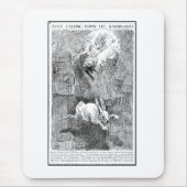 Alice die het konijnenhol omlaag gooit muismat (Voorkant)