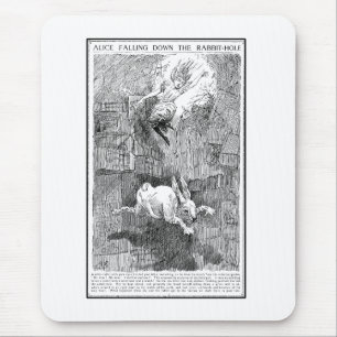 Alice die het konijnenhol omlaag gooit muismat