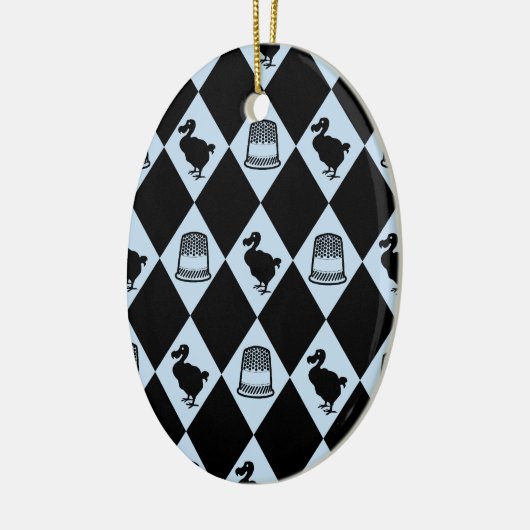 Alice Dodo en Thimble Pattern Keramisch Ornament (Links)