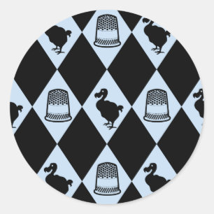 Alice Dodo en Thimble Pattern Ronde Sticker