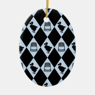 Alice Dodo & het Patroon van het Vingerhoedje Keramisch Ornament