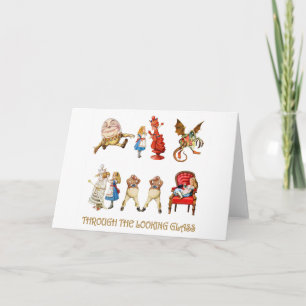 ALICE DOOR HET HET KIJKEN GLAS FEESTDAGEN KAART