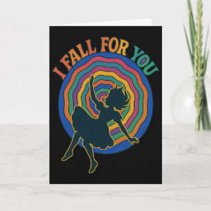 Alice Down Rabbithole Ik Val Voor Jou Liefde Valen Kaart