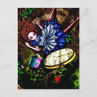 Alice Down the Rabbit Hole Briefkaart