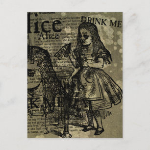 Alice Drink me Collage Briefkaart
