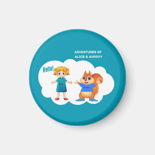 Alice en Aurovy Theme gekleurd Magneet